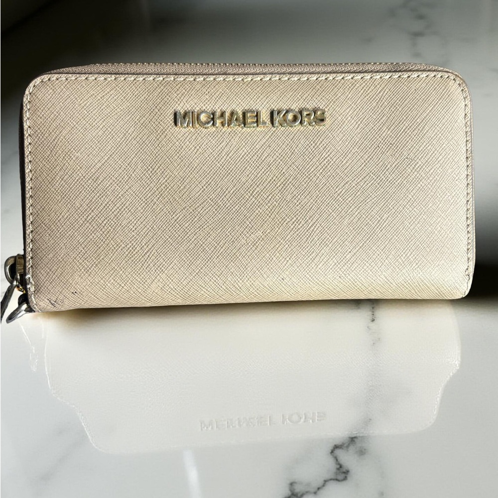 Michael Kors Metallic Gold Zip Wallet